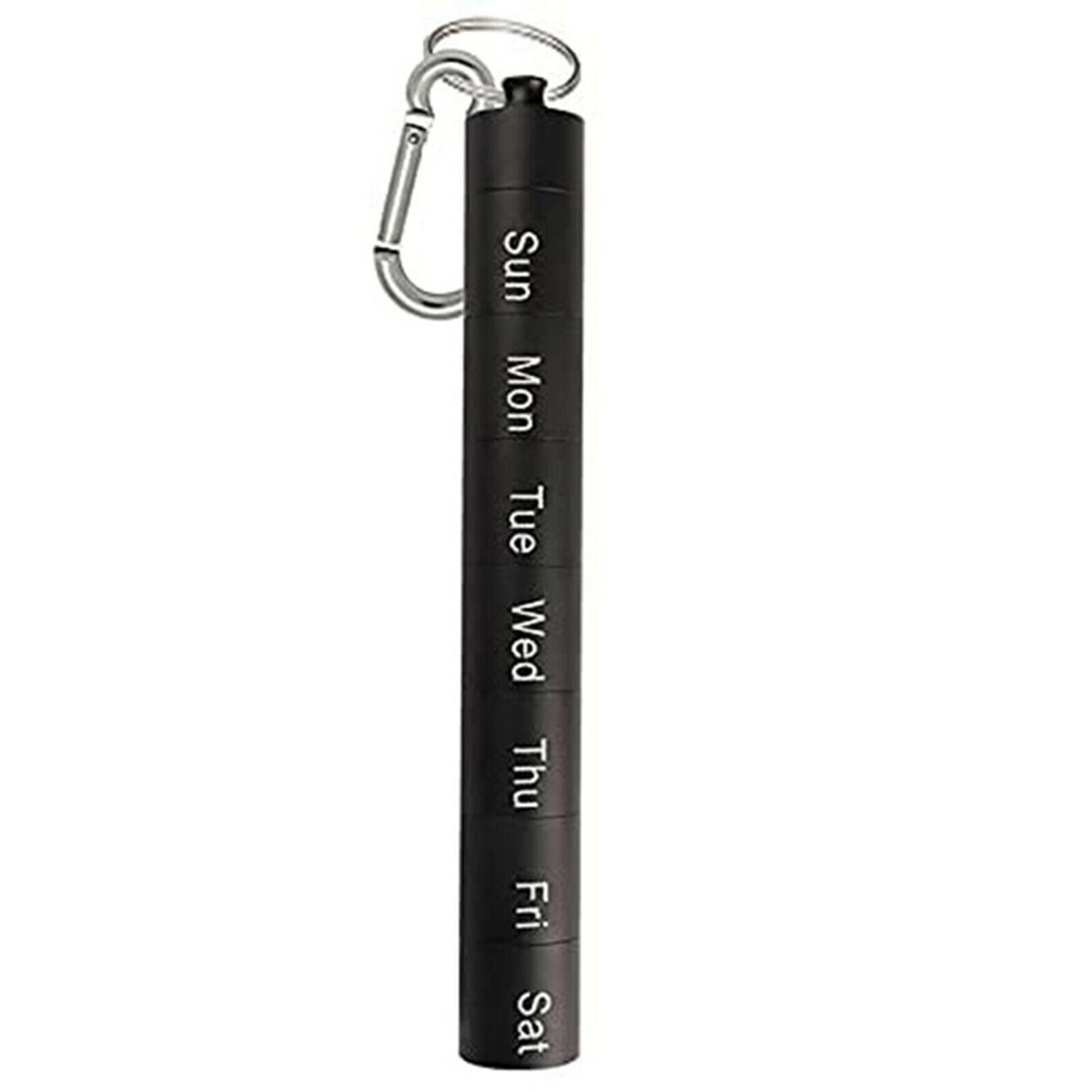 Pill Organizer 7 Day Daily Pill Case Waterproof Pill Tube Holder  Black