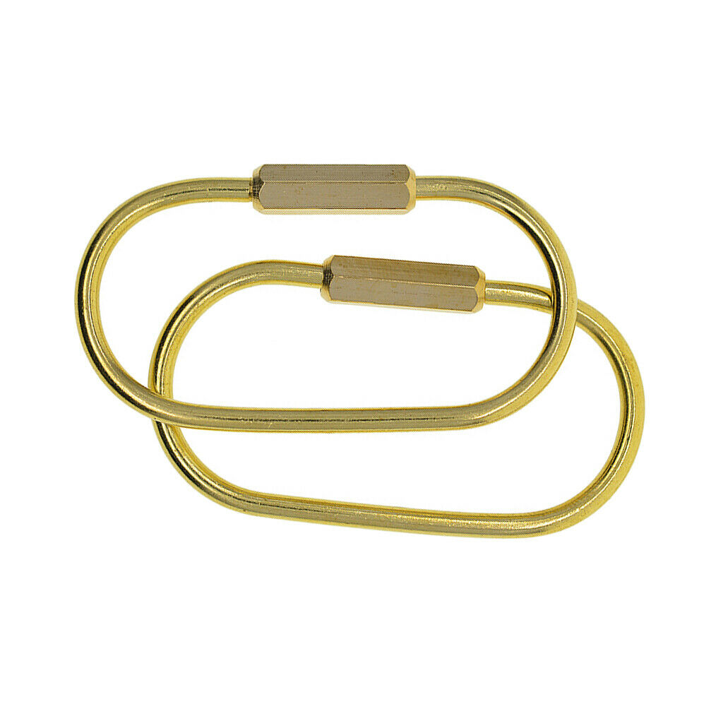 2Pc Screw Lock Clip Brass Key Chain Key Ring Home Car Key Holder Accessories