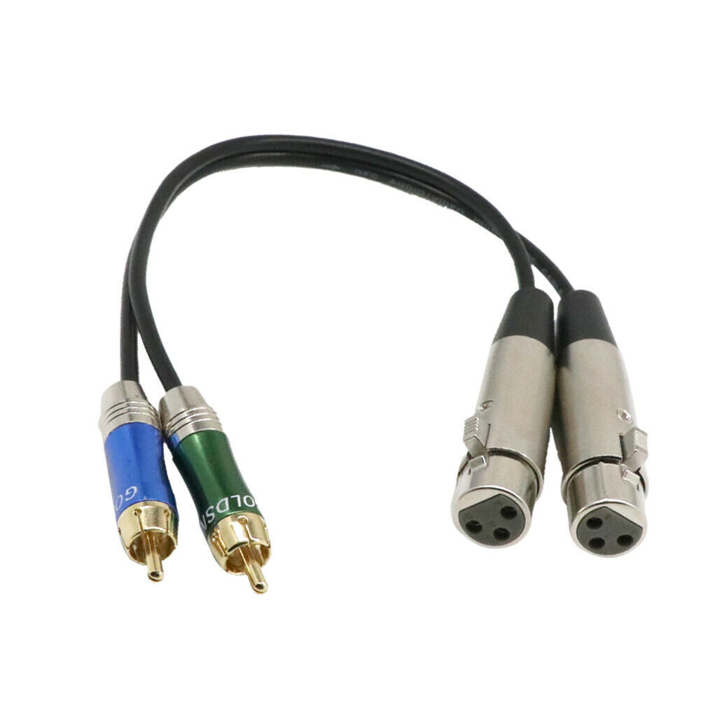 Dual XLR Female To Dual RCA Male Cable Adapter - 2-XLRF To 2-RCA Audio Cable