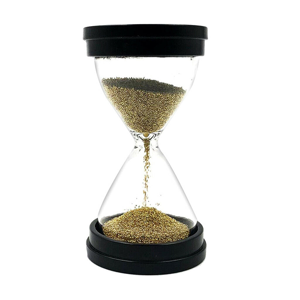 Round Plastic Sand Timer Golden Sand Glass Home Office Table Ornaments
