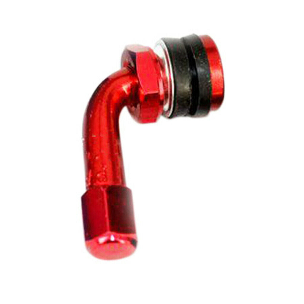 Black / Red Aluminum 90 Degree Motorcycle Auto Wheel Rims Tire Valve Stems