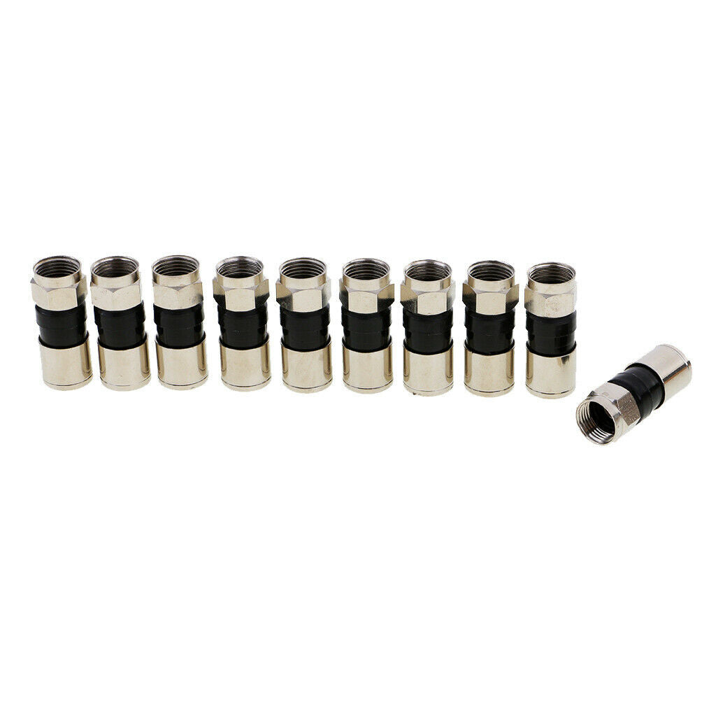 10x F Type Compression Connector Coax Crimp Joiner Coupler For RG6 TV Cable