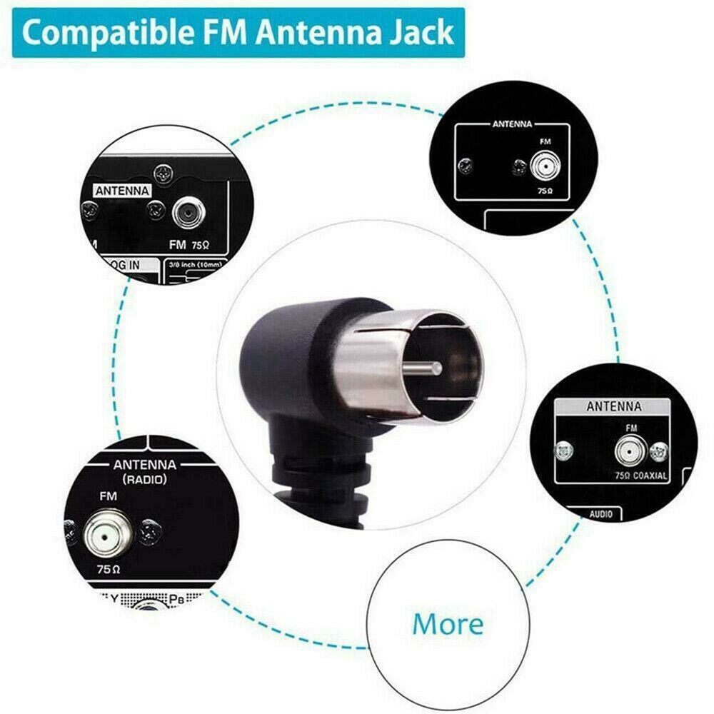 2M 75 Ohm Indoor FM Dipole Antenna Aerial For Home Stereo Sound Radio Receiver !