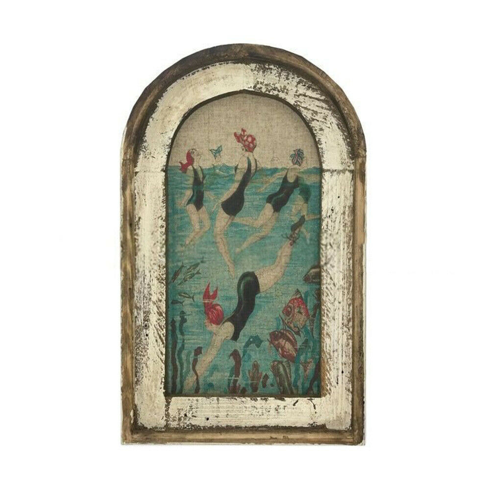 Swimming Wall Art Bathroom Decoration Wood Plane Mural Printing Home Art Hanging