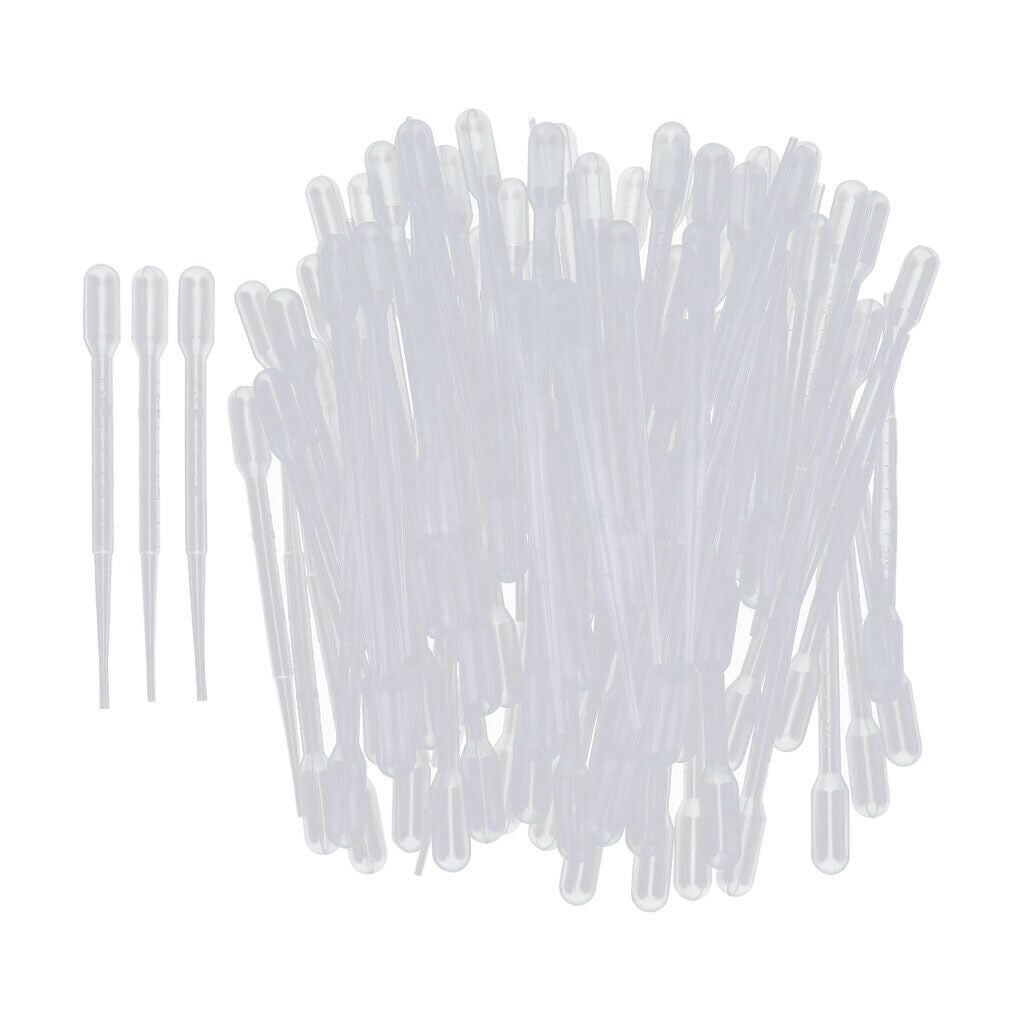 100pcs Disposable Plastic Transfer Pipettes Graduated Dropper scale 2ml