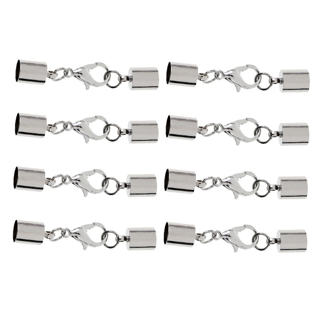 8pcs Leather Cord Ends Lobster Clasp for Leather