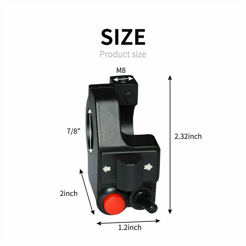 7/8" 22mm Left Motorcycle Handlebar Switch For Blinker Turn Signal Horn Beam ATV