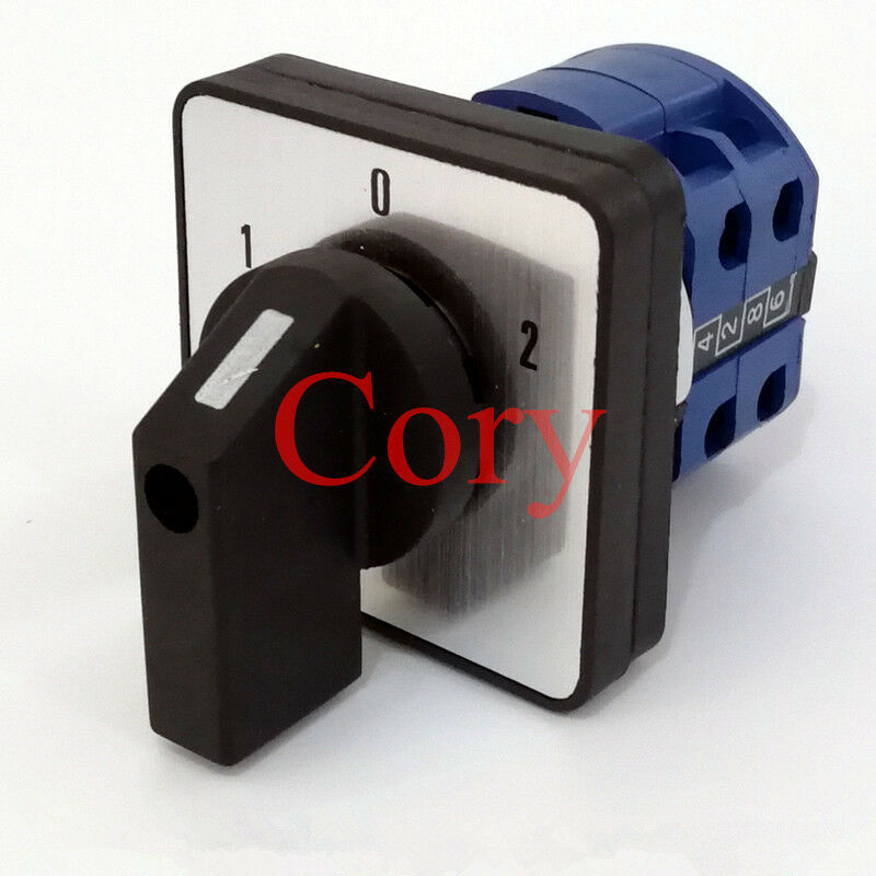 1PC Rotary Selector Changeover Switch 3 position 1-0-2 8 Screw terminal 440V 20A