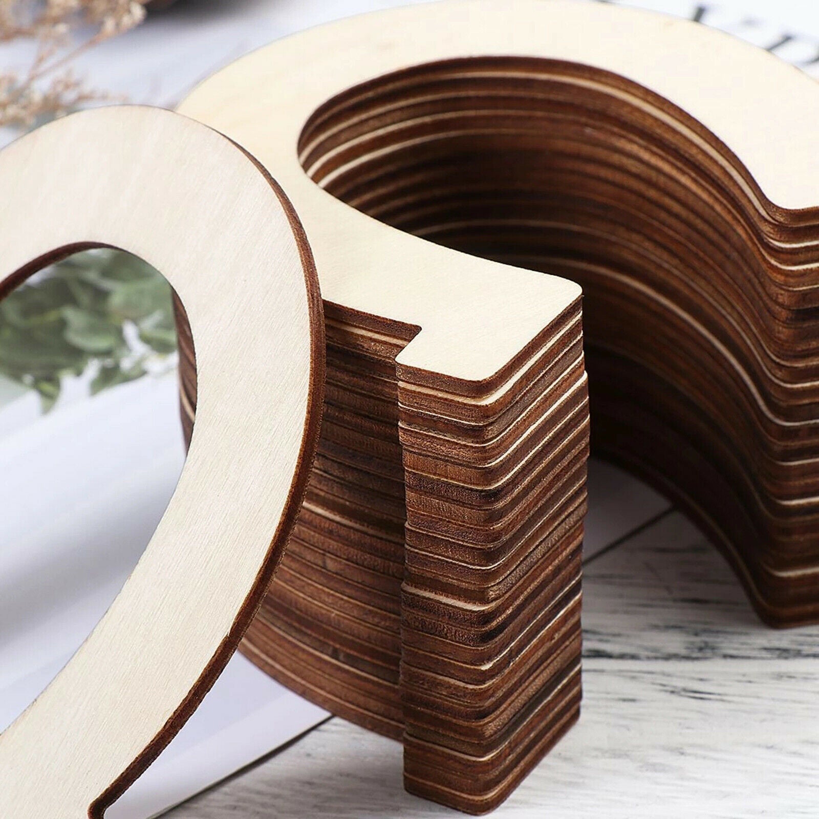 DIY Wooden Slices Crafts Horseshoes Shape Pieces Cowboy Hanging Decoration