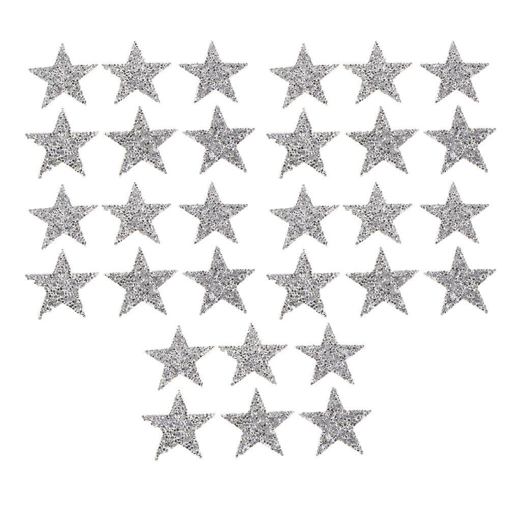 Pack of 30 Star Design Patches Applique for Sweater Decor Embellishment