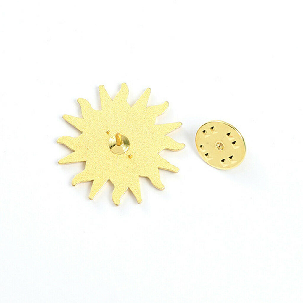 Enamel Pins Clock Fried Egg Sun Brooch Bag Clothes Lapel Pin for Kids 6 Pcs