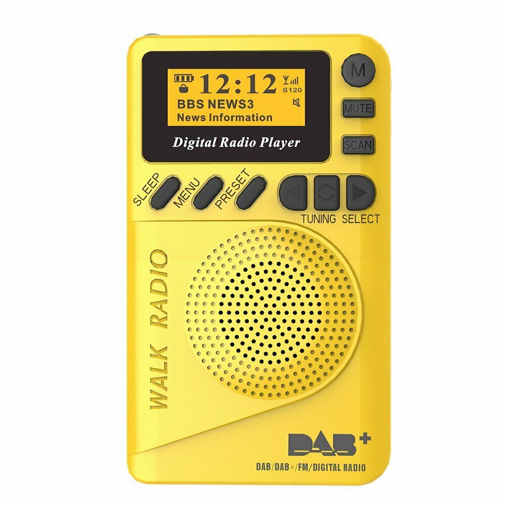 P9 Portable Mini Digital DAB/DAB + FM Radio Mp3 Player Supporting SD Card Yellow