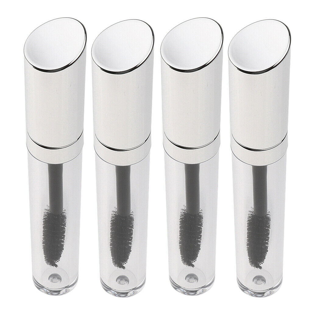 4 Pieces 5ml Acrylic Refillable Travel Empty Mascara Tube Transparent Bottle