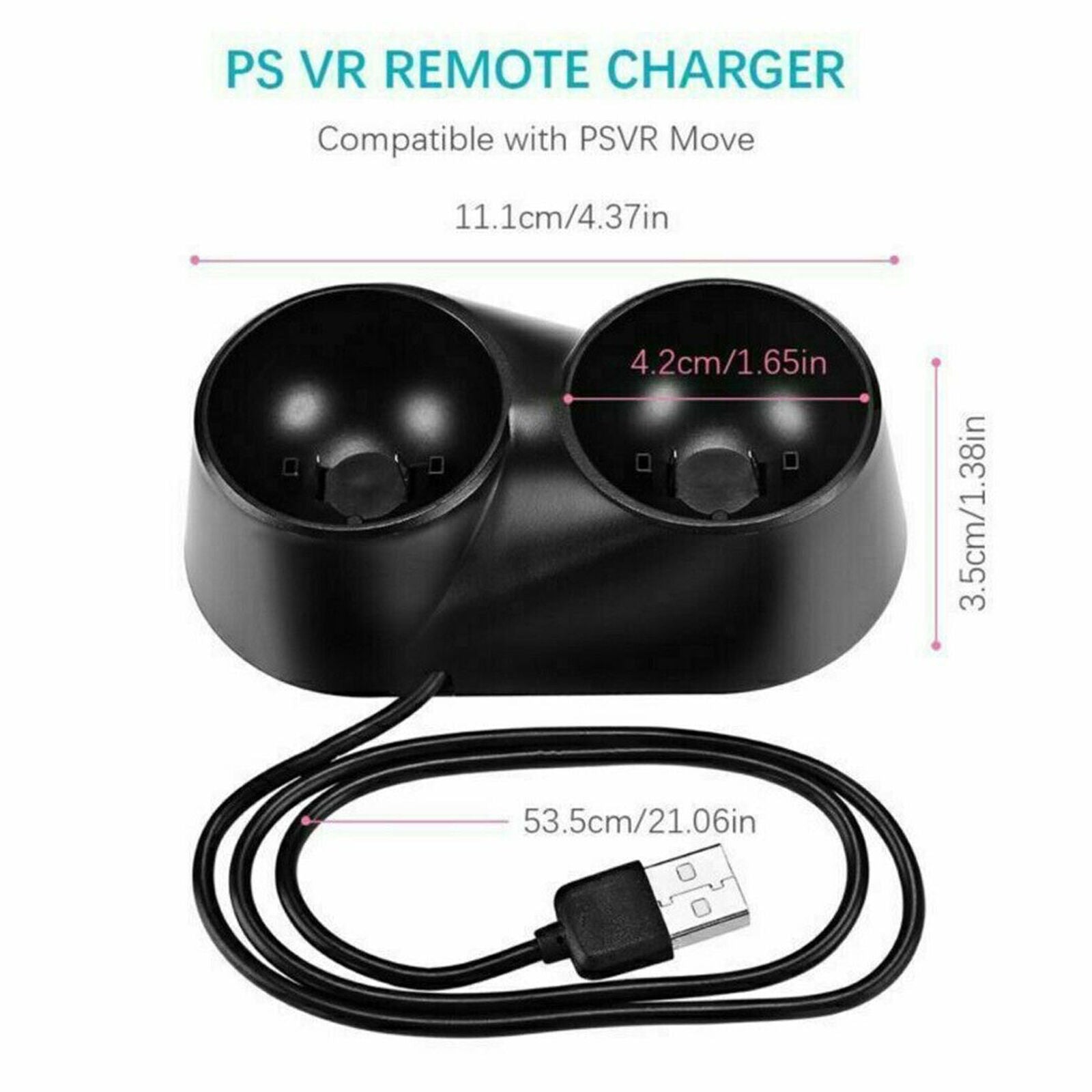 Dual Charger Charging Dock Station for Playstation PS4 PS VR Move Controller