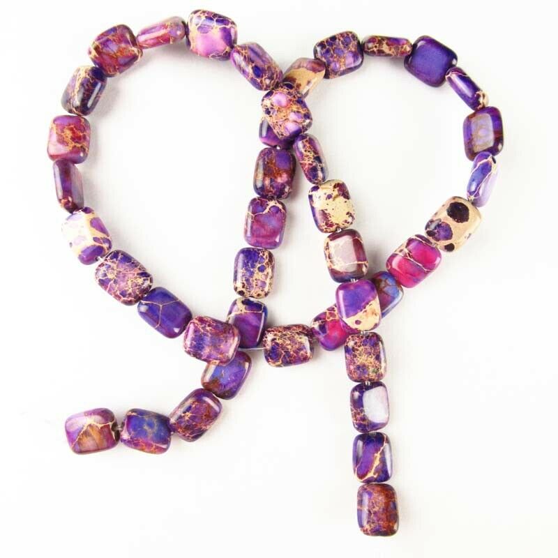 Purple Man-made Sea Sediment Jasper Oblong Loose Bead 15.5 inch 10x8x4mm A562DHS