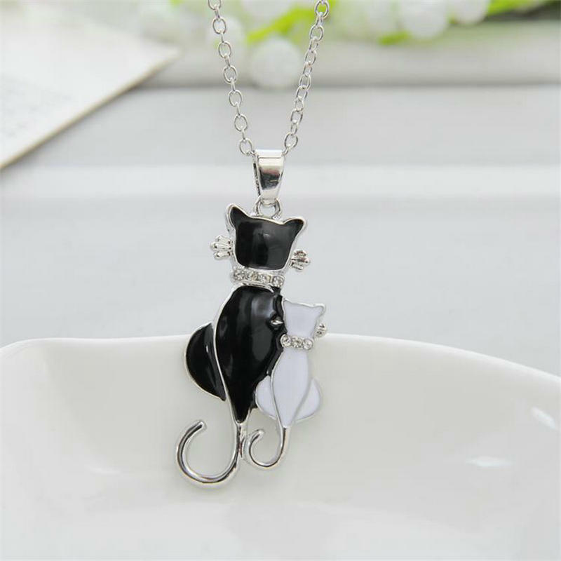 Fashion Women Girl Elegant Lovely Cat Pendant Necklace Sweaters Chain Jewelry
