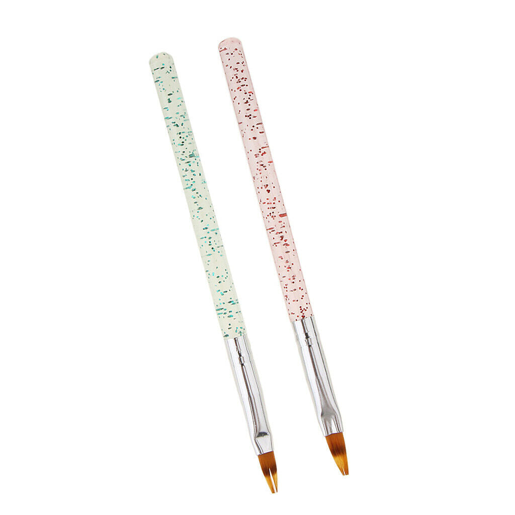 2PCS Nail Art Painting Brushes Dotting Pens for Natural,False,Acrylic,Gel Nails,