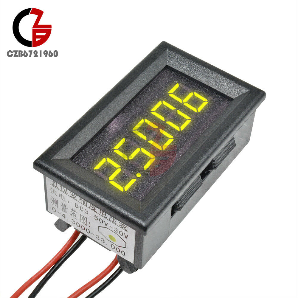 Yellow 5 Digit DC 0-4.3000-33.000V Precision Digital Volt meter Voltage Panel