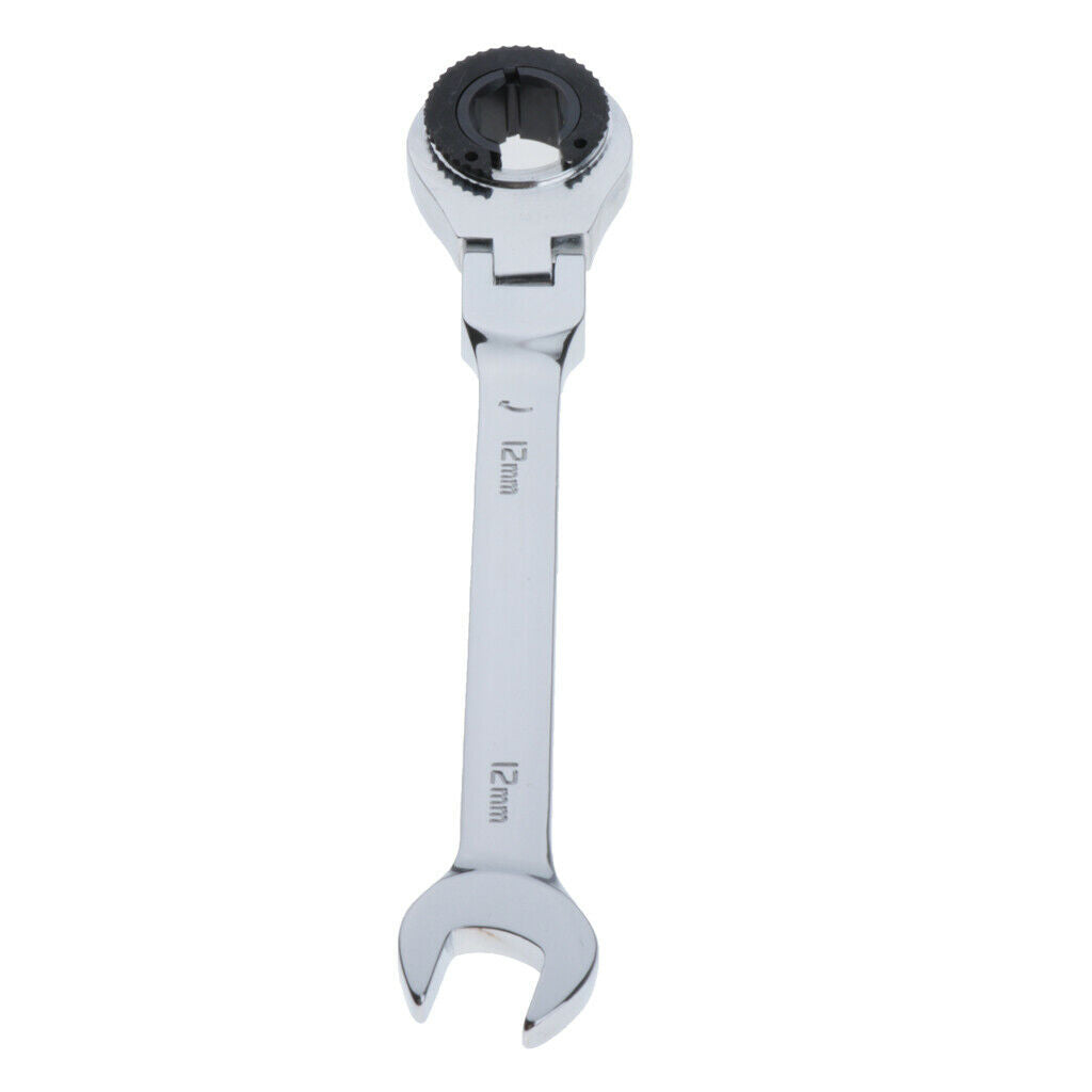 Tubing Ratchet Wrench Horn Spanners Durable Steel Repair Tool Open End 12mm
