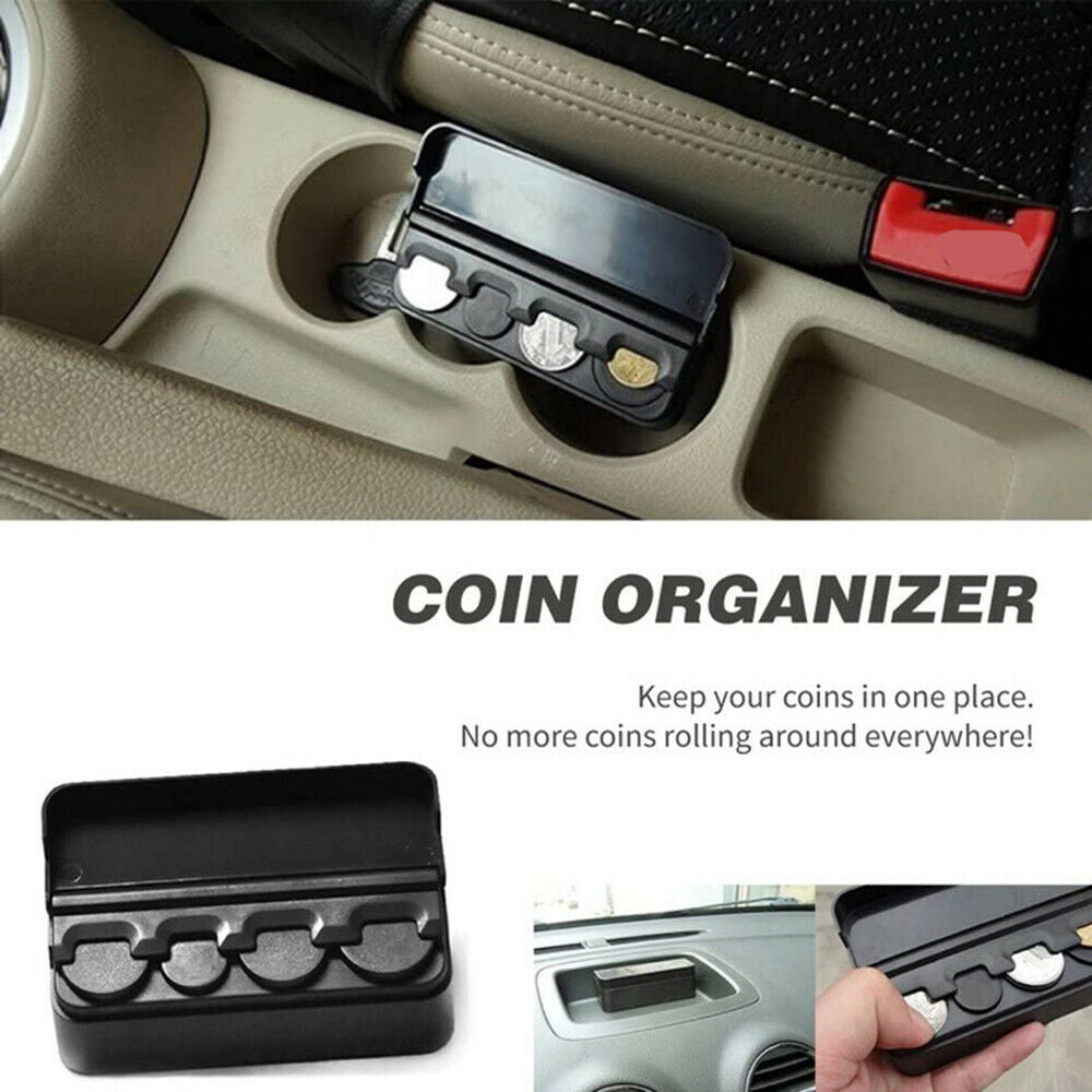 Coin Case Organizer Storage Box Money Plastic Holder Car Auto Truck Container