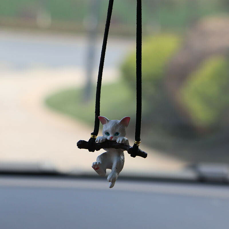Creative Cute Branch Cat Rearview Mirror Pendant Auto Interior Accessories