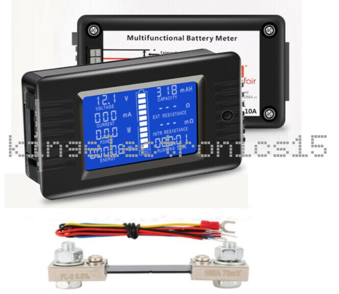 1X DC 200V 100A Voltmeter Ammeter Car Battery Tester Capacity Voltage Meter
