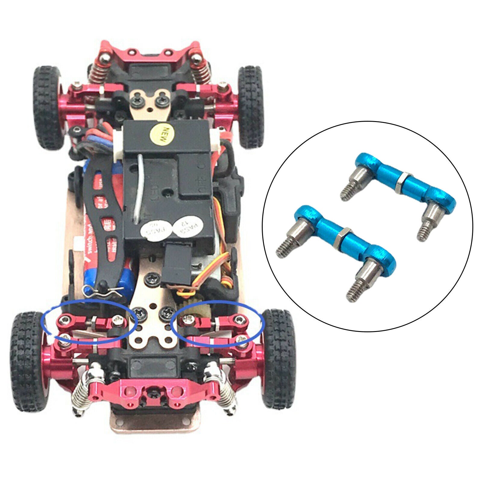 2X 2x Steering Linkage Pull Rod Adjustable for Wltoys K969 K979 Replaces Blue