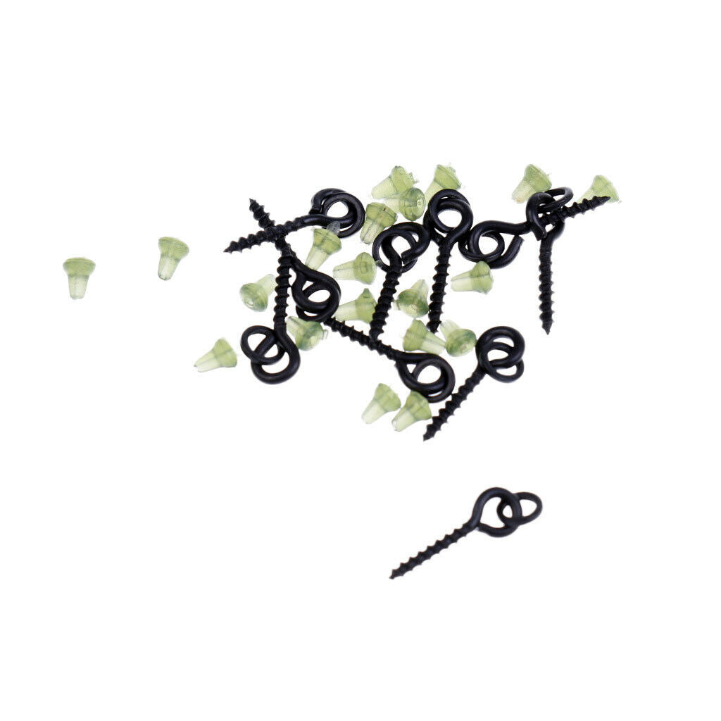 40x Hook Stops Beads Carp Chod Rigs Threaded Boilie & 20pcs Bait Screws
