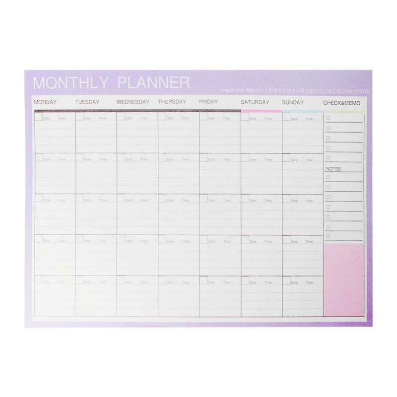 Monthly Paper Pad 20 Sheets DIY Planner Desk Agenda Gift School Office Supplies