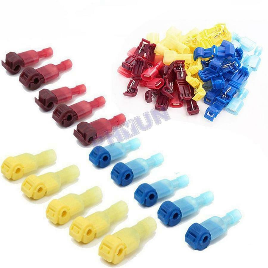 240Pcs AWG T-Tap Insulated Splice Wire Terminal Connectors For Motorcycle Car