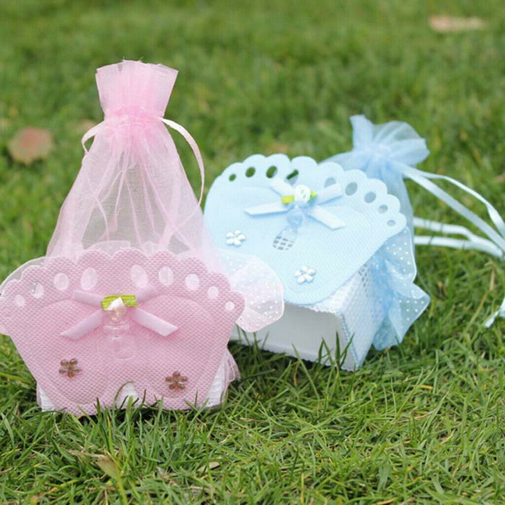24pcs Girl Boy Baby Shower Candy Box Bags Favors Baby Footprint Gift Bags