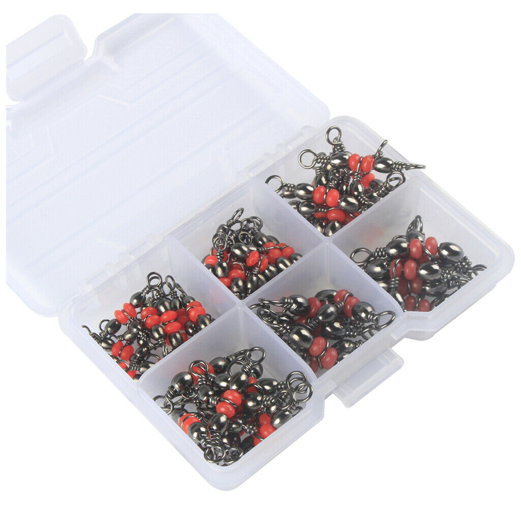 50pcs T Shape Fishing Accessories 3 Way Swivels Bearing Connector Solid Ring