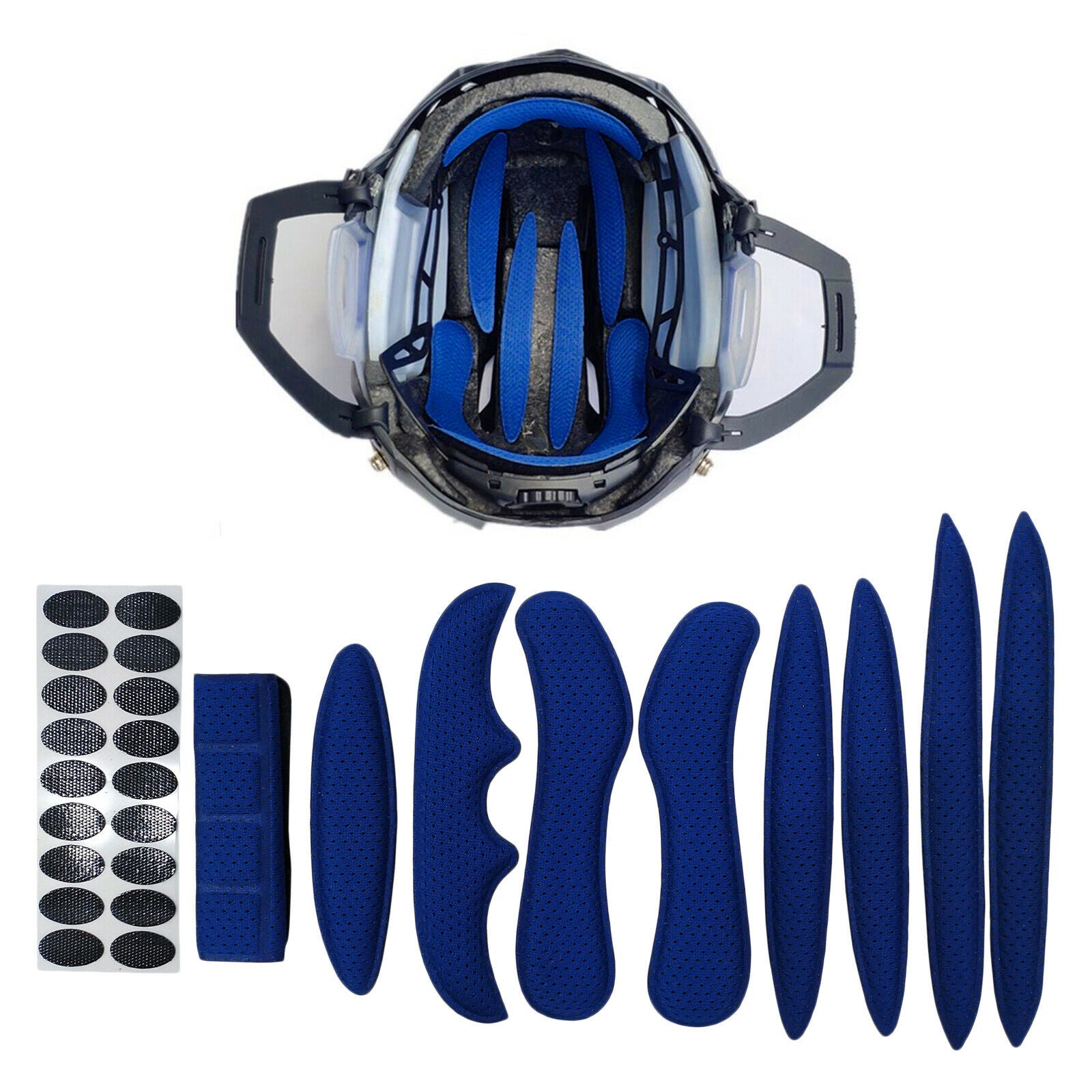 2X 27pcs/Set Bike Helmet Padding Kits Bicycle Helmet Liner Chin Strap Foam Pads