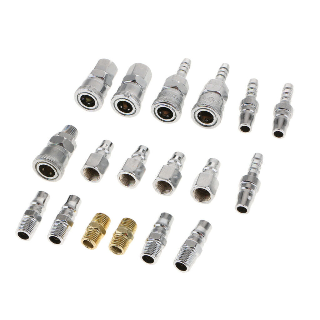 18x Quick Coupler Set Connector Air Hose Fitting 1/4" Female + Male