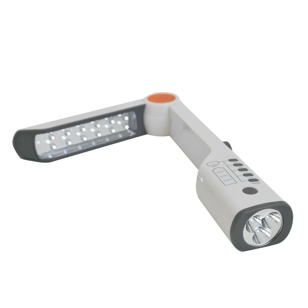 Solar Hand Crank Power Desk Lamp Emergency LED Flashlight FM Radio