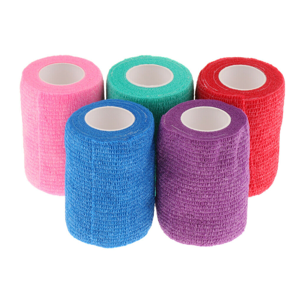 10Pcs Cute Pet Dog Cat Vet Wound Elastic Cohesive Bandage Self Adherent Wrap