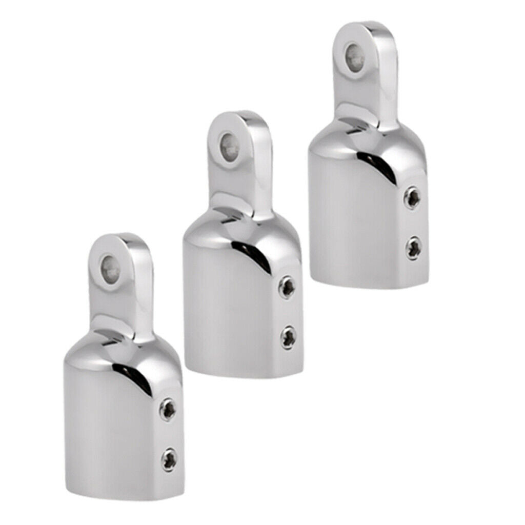 3Pcs Stainless Steel Eye End Cap Bimini Top Fitting Hardware 1" Boat Hardware