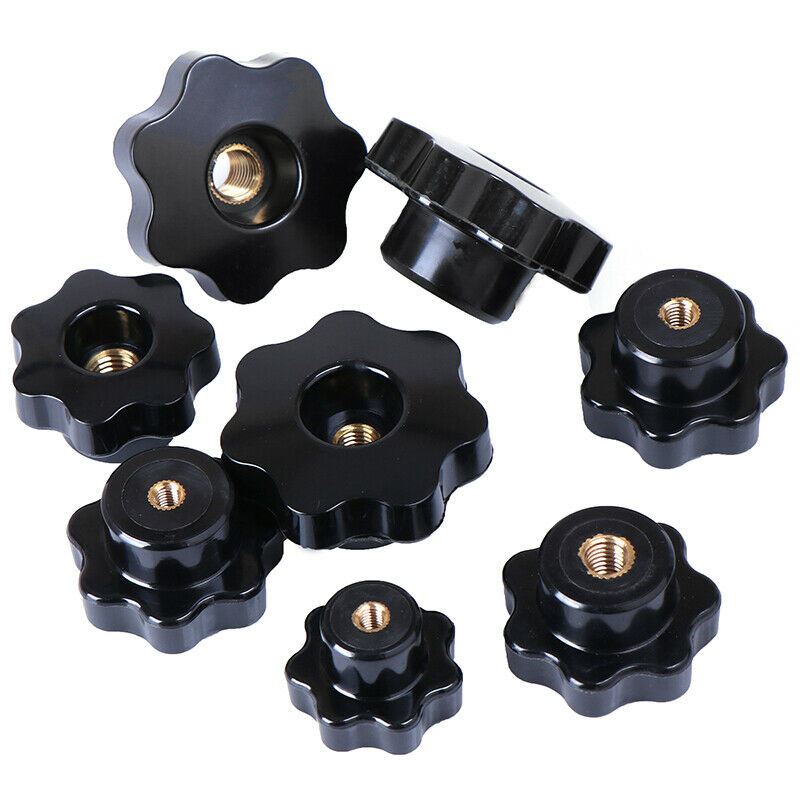 M8 Female Thread ven Star Shaped Head Clamping Nuts Knob Ship F~ii  .l8