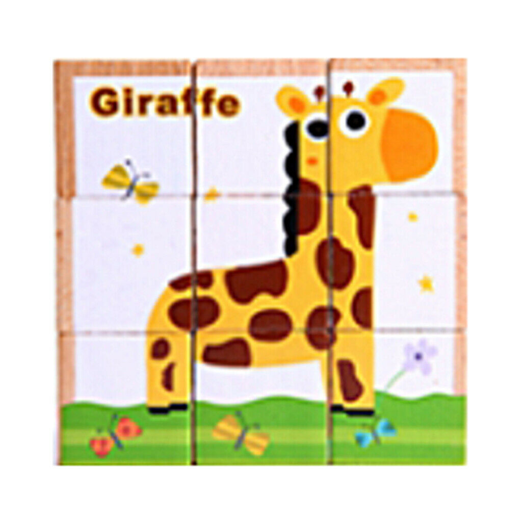 Wooden Early Education Baby Gift 3-D Six Area Jigsaw Puzzle Forest Animals