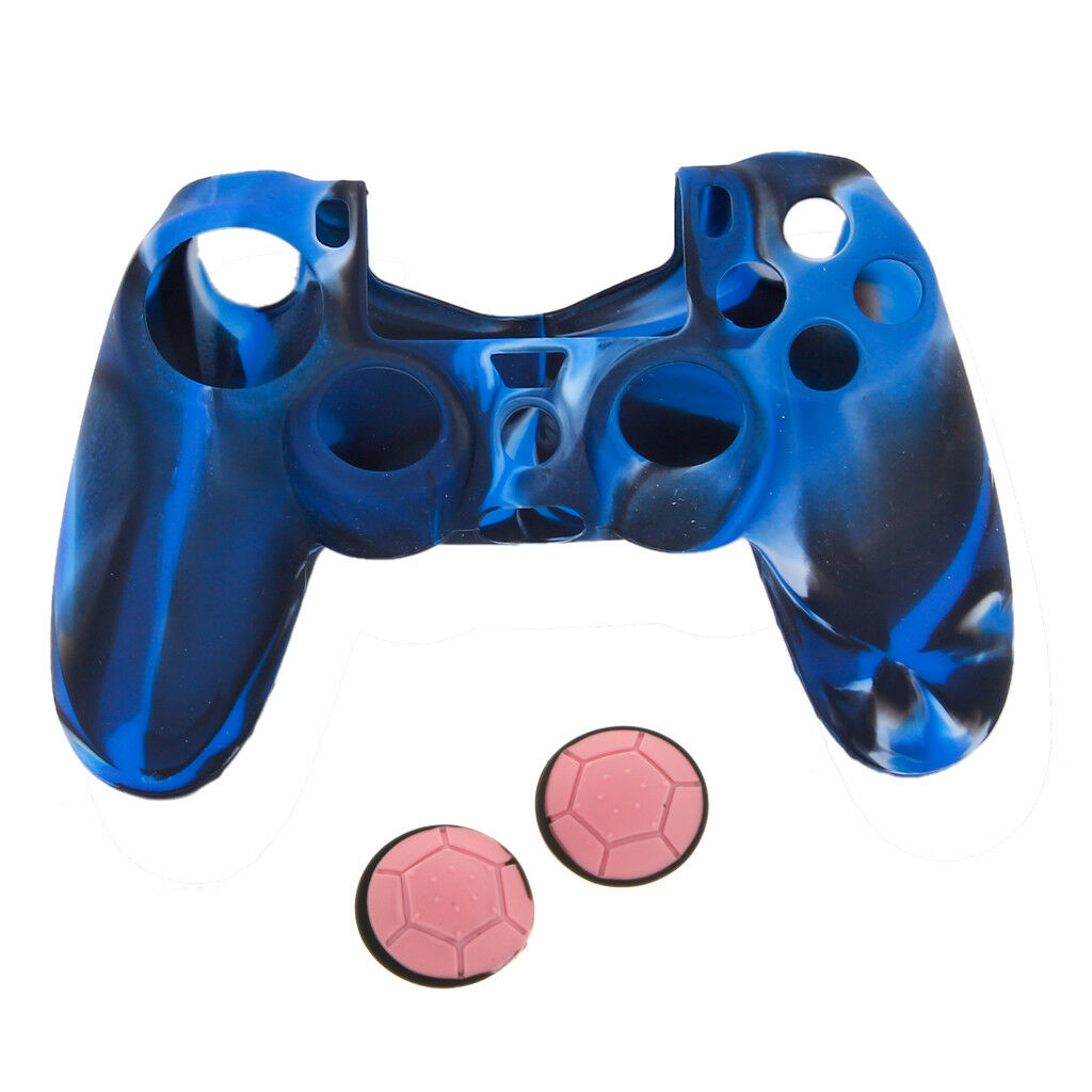 Rubber Case Skin Controller Grip Cover+Keycaps For Sony PS4  #2