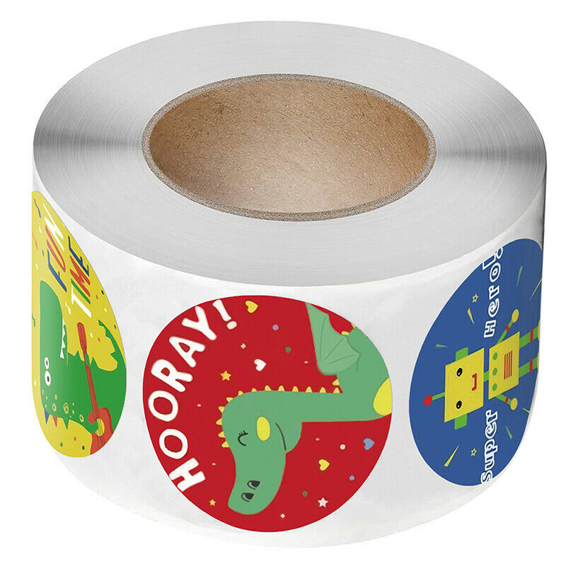 Animals Reward Stickers Roll 1 inch Cute Words Seal Labels for School Rew.l8