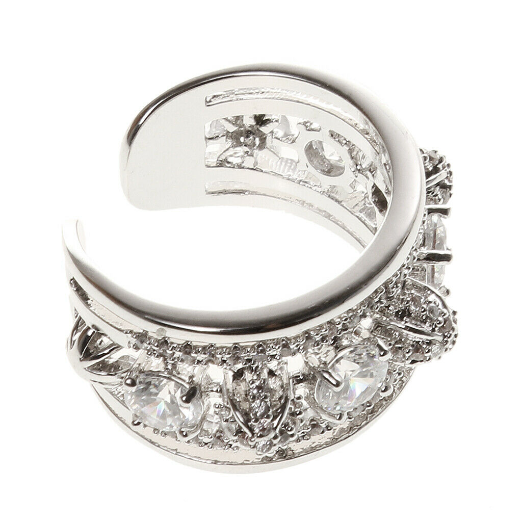Simple Jewelry Women Accessorires Cubic Rhinestone Party Hoop Finger Ring