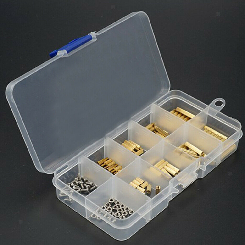 120 Pieces M2 Male Female Brass Pillar Bolt Screw Nut Thread Kit Box-Packed