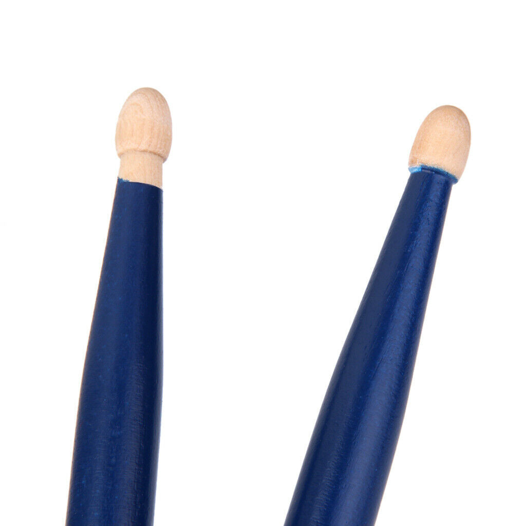 2 Pairs Maple Wood Drumsticks 5A Drum sticks wooden tips for Music Band Blue Red
