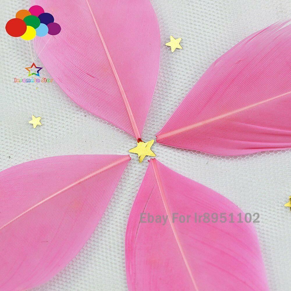 100pcs /lot Pale Pink Macaron Series Turkey Swan Feathers loose round Plumes