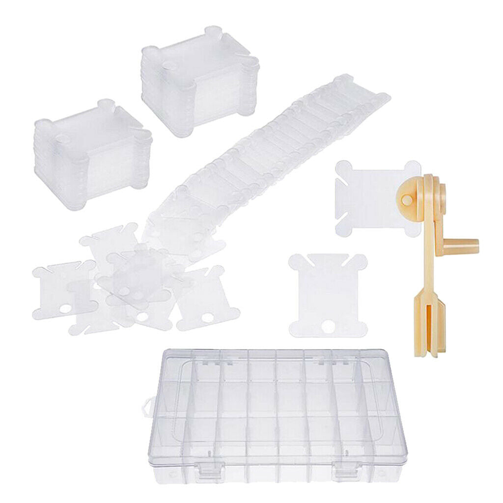 102Pcs Floss Bobbin Winder Thread Winding Card Holder Storage Box Sewing Kit
