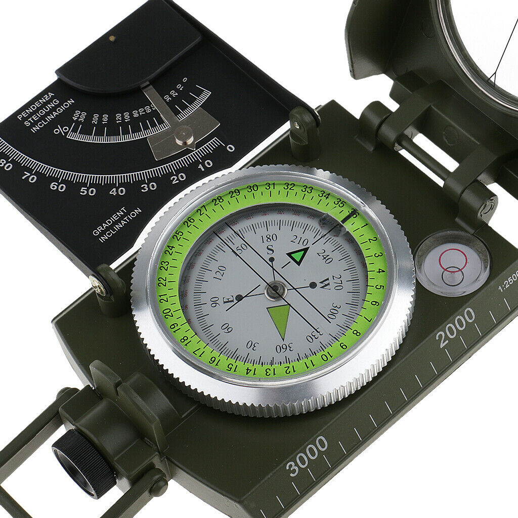 2X Multifunctional  Army Sighting Compass With Inclinometer For Hiking