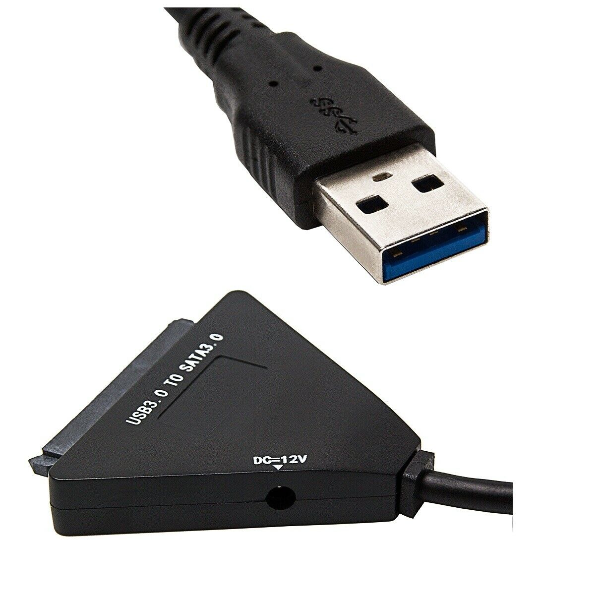 USB3.0 to 7+15Pin SATA 3.0 Adapter Cable 12V DC For 2.5" 3.5" HDD SSD Hard Disk