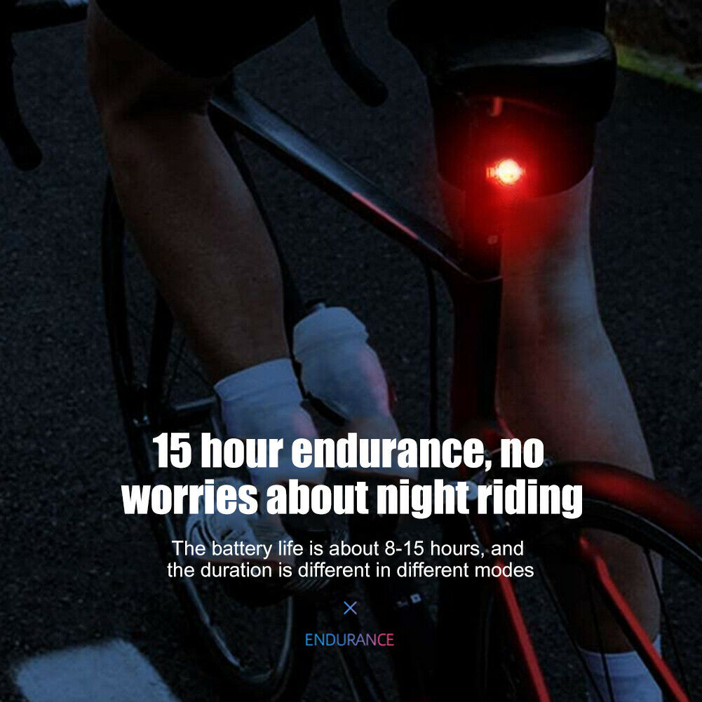 Bike Tail Light Bicycle LED 2 Mode Safety Rear Lamp Flashing Wraning Taillight