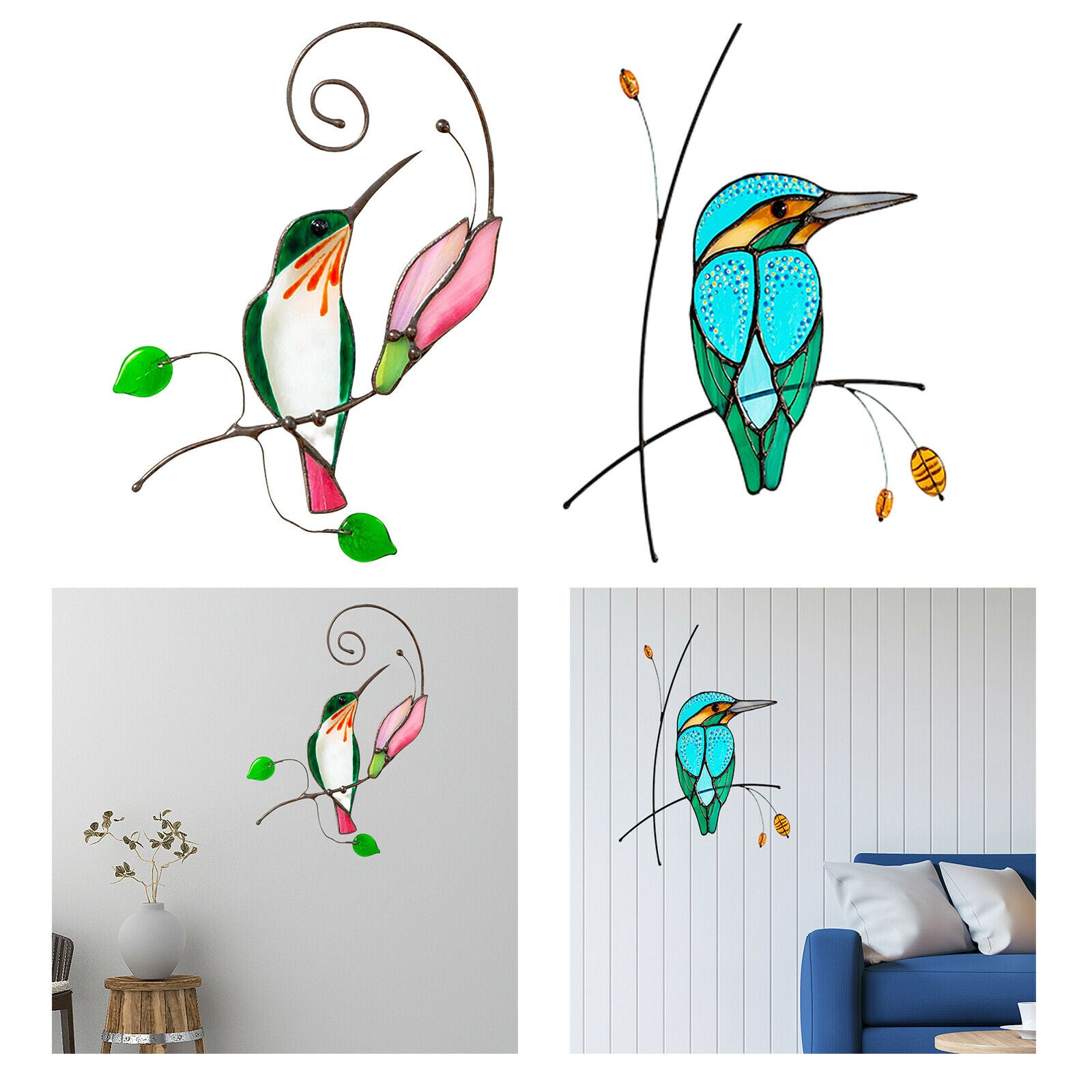 2pcs Window Wall Stickers Home Decor Wall Decals Living Room Decorations
